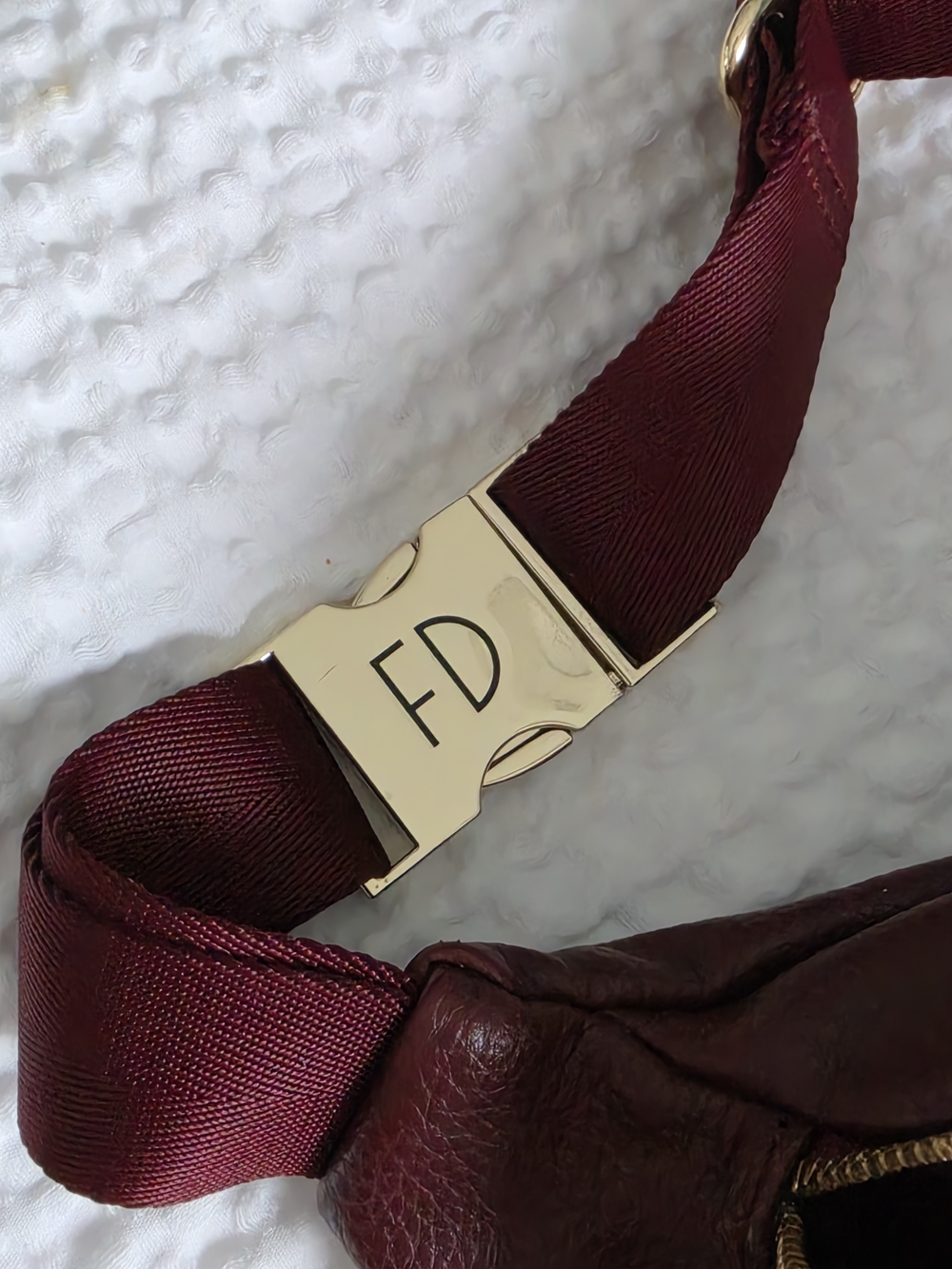 FAWN DESIGN Burgundy Leather Fanny Pack with Gold Hardware - Picture 3 of 7